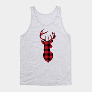 Buffalo plaid deer, Christmas Shirt Tank Top